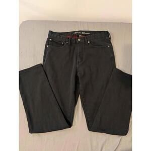 Eddie Bauer black flannel lined pants men's 32x32 straight fit